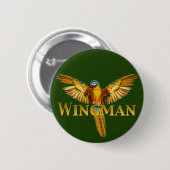 Parrot Wingman Ronde Button 5,7 Cm (Voorkant /achterkant)