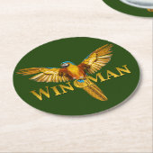Parrot Wingman Ronde Kartonnen Onderzetter (Gebogen)
