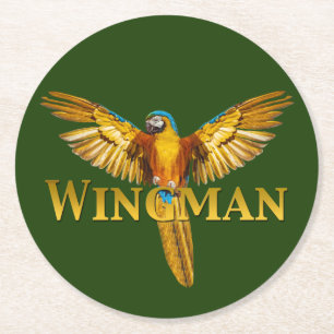 Parrot Wingman Ronde Kartonnen Onderzetter