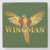 Parrot Wingman Stenen Onderzetter (Voorkant)