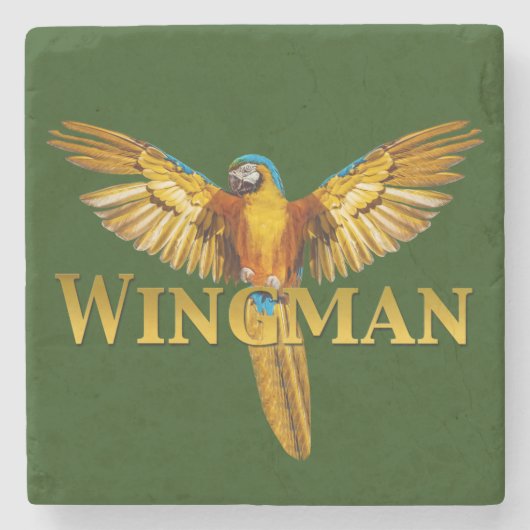 Parrot Wingman Stenen Onderzetter (Voorkant)
