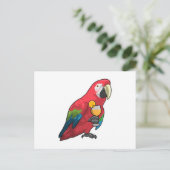 Parrot with Glass of Orange juice Briefkaart (Staand voorkant)