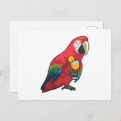 Parrot with Glass of Orange juice Briefkaart (Voorkant / Achterkant)