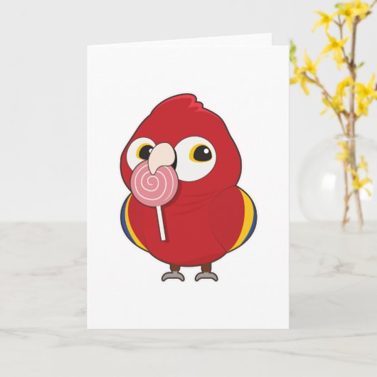 Parrot with Lollipop Kaart (Gele Bloem)