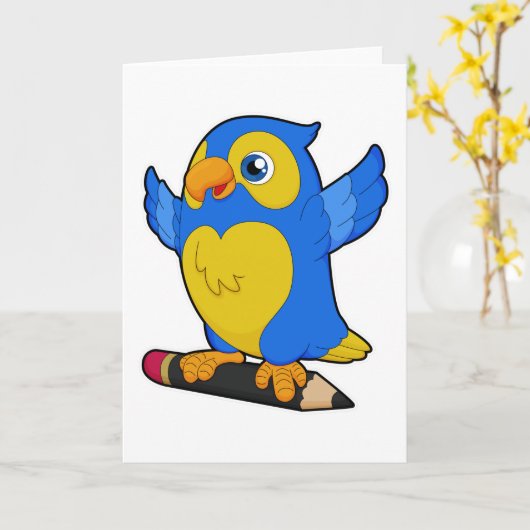 Parrot with Pencil Kaart (Gele Bloem)