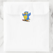 Parrot with Pencil Ronde Sticker (Tas)