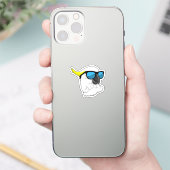 Parrot with Sunglasses Sticker (Telefoon)
