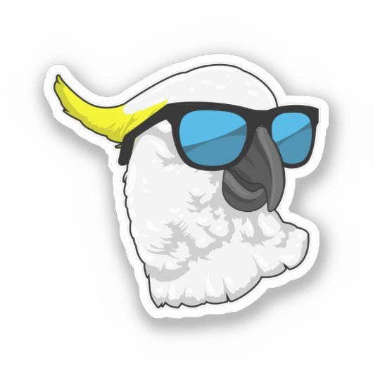 Parrot with Sunglasses Sticker (Voorkant)