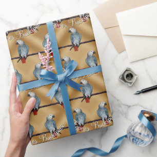 Parrot Wrapping Paper Specialized African Grey Cadeaupapier