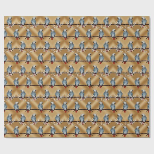 Parrot Wrapping Paper Specialized African Grey Cadeaupapier (Vlak)