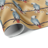 Parrot Wrapping Paper Specialized African Grey Cadeaupapier (Rol Hoek)