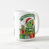 Parrot-y Merry Christmas – Cute Festive Parrot Hol Koffiemok (Voorkant rechts)