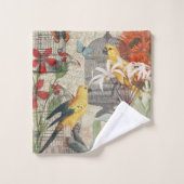 Parrot Yellow Tropical Antiek Flower Bad Handdoek (Wasdoekje)