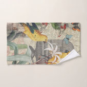 Parrot Yellow Tropical Antiek Flower Bad Handdoek (Handdoek)