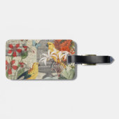 Parrot Yellow Tropical Antiek Flower Bagagelabel (Achterkant horizontaal)