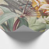 Parrot Yellow Tropical Antiek Flower Cadeaupapier (Hoek)