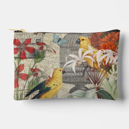 Parrot Yellow Tropical Antiek Flower Etui (Voorkant)