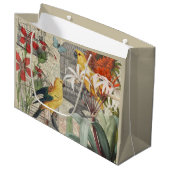 Parrot Yellow Tropical Antiek Flower Groot Cadeauzakje (Voorkant Gekanteld)