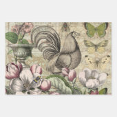 Parrot Yellow Tropical Antiek Flower Inpakpapier Vel (Voorkant 3)