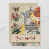 Parrot Yellow Tropical Antiek Flower Kaart (Voorkant / Achterkant)