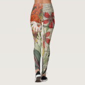 Parrot Yellow Tropical Antiek Flower Leggings (Achterkant)