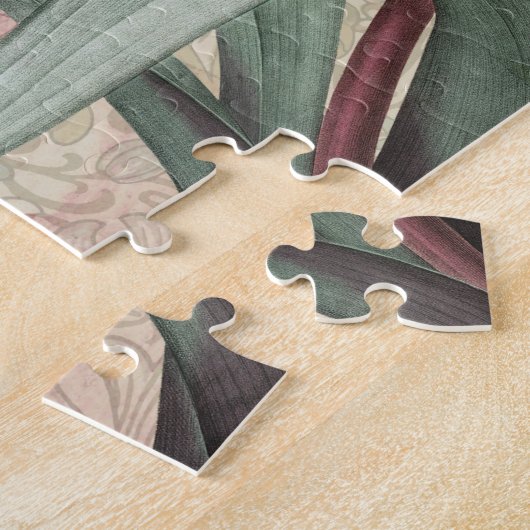 Parrot Yellow Tropical Antiek Flower Legpuzzel (Zijkant)