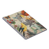 Parrot Yellow Tropical Antiek Flower Notitieboek (Rechterzijde)