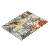 Parrot Yellow Tropical Antiek Flower Notitieboek (Linkerzijde)