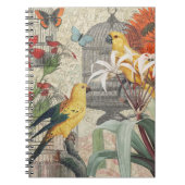 Parrot Yellow Tropical Antiek Flower Notitieboek (Voorkant)