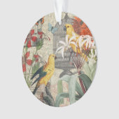 Parrot Yellow Tropical Antiek Flower Ornament (voorkant)