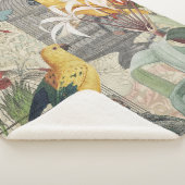 Parrot Yellow Tropical Antiek Flower Sherpa Deken (3/4)