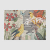 Parrot Yellow Tropical Antiek Flower Tissuepapier (Voorkant)
