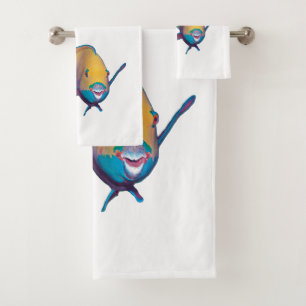 Parrotfish - Abstract Ontwerp - Knippen uit foto Bad Handdoek
