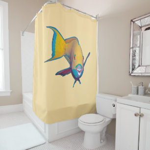 Parrotfish - Abstract Ontwerp - Knippen uit foto Douchegordijn