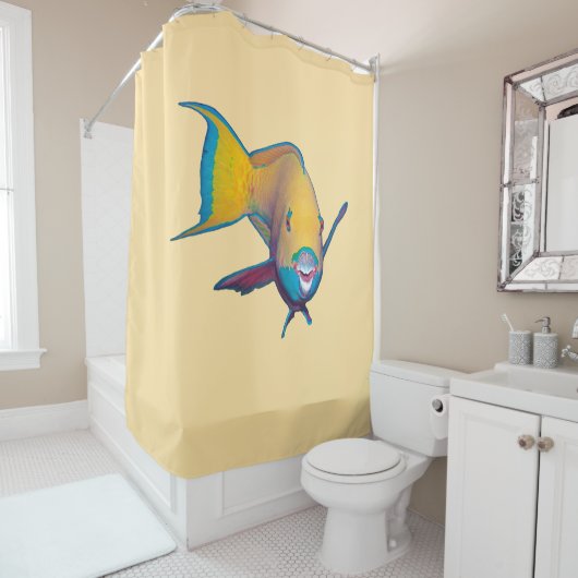 Parrotfish - Abstract Ontwerp - Knippen uit foto | Douchegordijn (In situ)
