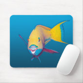 Parrotfish Close-up! Verloopblauwe achtergrond | Muismat (Met muis)