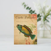  Parrotfish Floral Briefkaart (Staand voorkant)