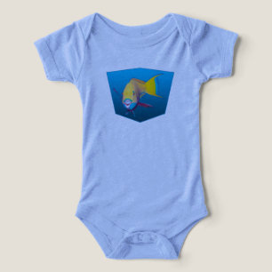 Parrotfish - Ontwerp gradiënt blauwe achtergrond  