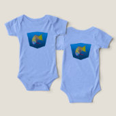 Parrotfish - Ontwerp gradiënt blauwe achtergrond | (Ontwerp Voorkant & Achterkant)