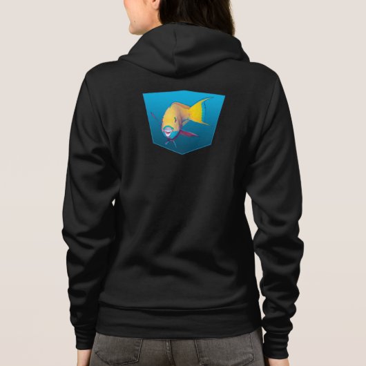 Parrotfish - Ontwerp gradiënt blauwe achtergrond | Hoodie (Achterkant)