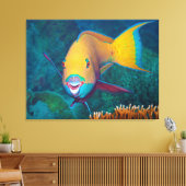 Parrotfish - Opvallende make-up! Kleurrijke foto | Canvas Afdruk (Insitu (Woonkamer))