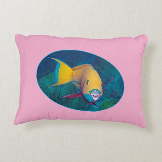 Parrotfish Underwaterphoto - Fotografisch ontwerp Accent Kussen (Achterkant)