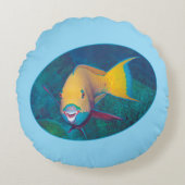 Parrotfish Underwaterphoto - Fotografisch ontwerp Rond Kussen (Voorkant)