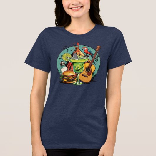 Parrothead's Delight Tri-Blend Shirt (Voorkant)