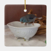 Parrotlet Bath Keramisch Ornament (Achterkant)