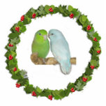 Parrotlet Kerstmis Wreath Fotobeeldje Ornament<br><div class="desc">Deze kerstversiering is voorzien van een paar parrotlets in een kerstmis.</div>