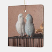 Parrotlet Paar Keramisch Ornament (Links)