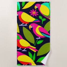 Parrots Design Cotton Beach Towel Strandlaken