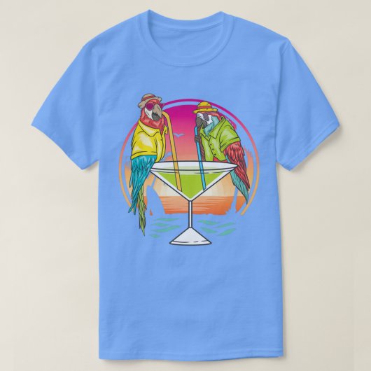 Parrots Drink Margarita Hawaiian Birds Gift T-shirt (Design voorkant)