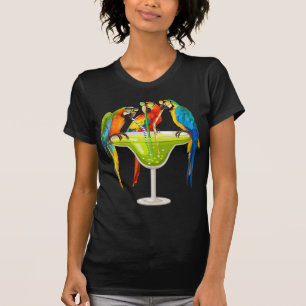 Parrots Drink Margarita op zomerkamerikaanse vogel T-shirt